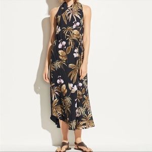 Vince Mixed Tropical Garden Halter Dress